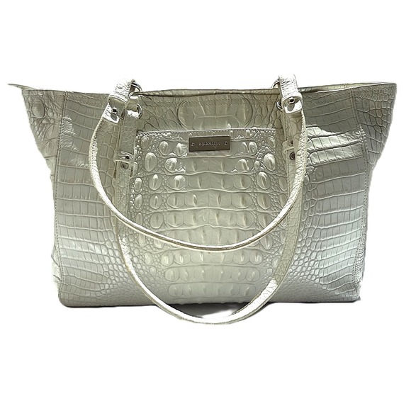 Brahmin Handbags - Brahmin Medium Asher Tote and Matching Wallet Croc Embossed Leather Coconut Milk